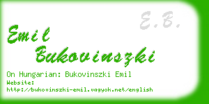 emil bukovinszki business card